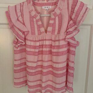 THML Pink Flutter Sleeve Top